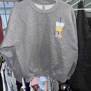 Bluey Gray Crewneck-adult large